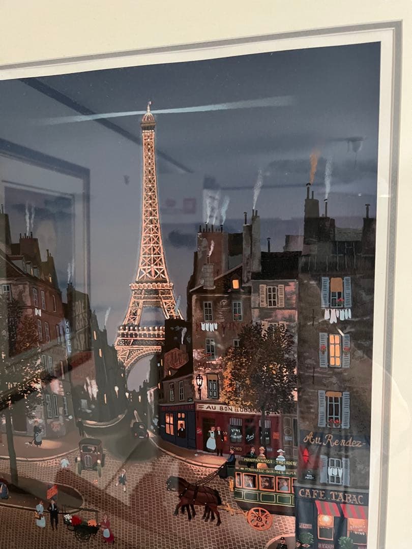 ミッシェル・ドラクロワ　エッフェル塔の灯り シルクスクリーン