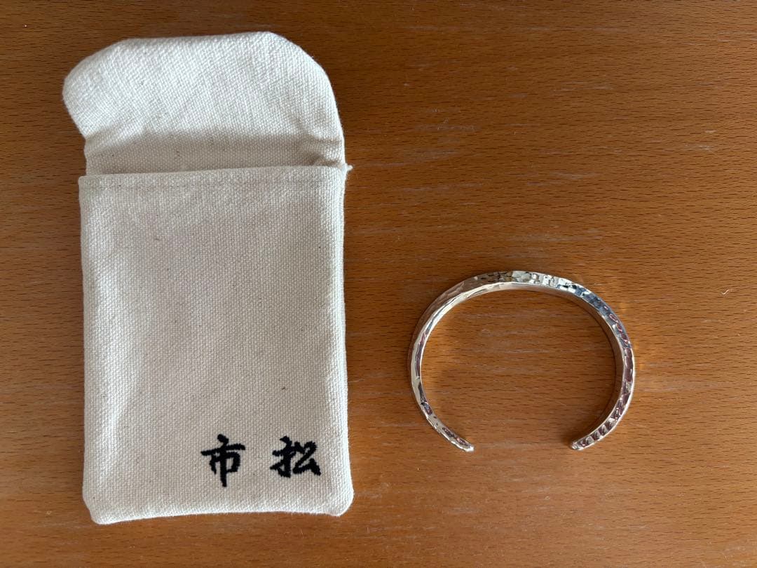 市松　シルバー　スパイラルバングル　イチマツ