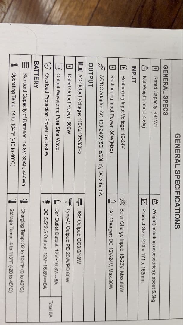 新品 EBL ポータブル電源 500W 30Ah/444wh