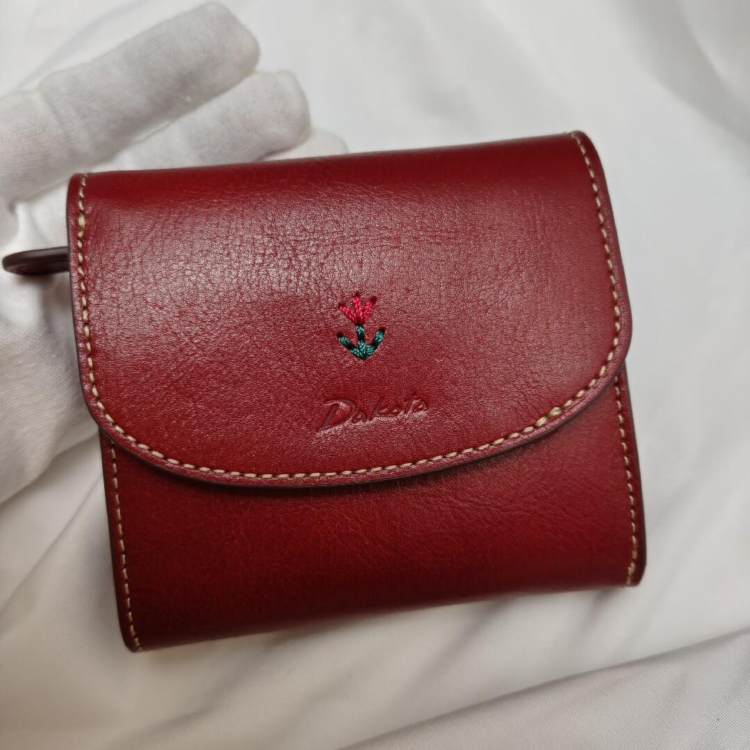 未使用級　ゆべしさん　dakota ２つ折り財布トゥリパーノ　赤