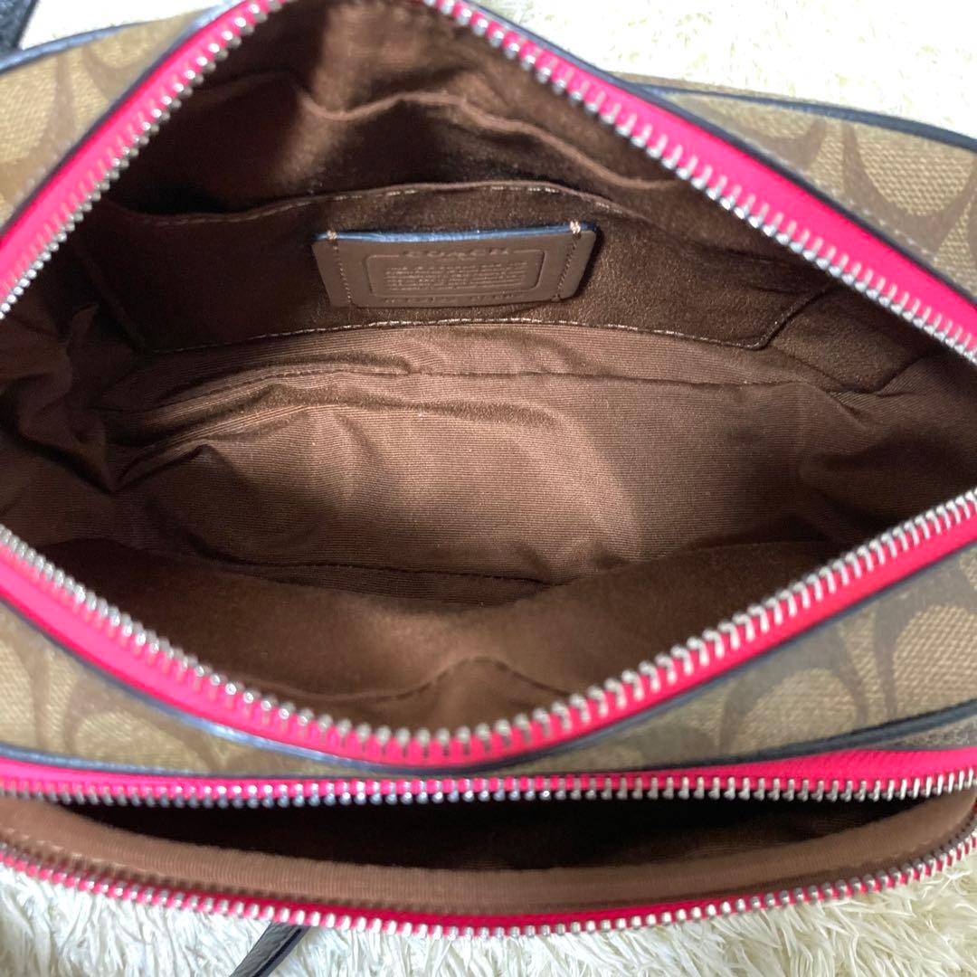 【極美品】COACH コーチ ショルダーバッグ 現行モデル レザー フラワー