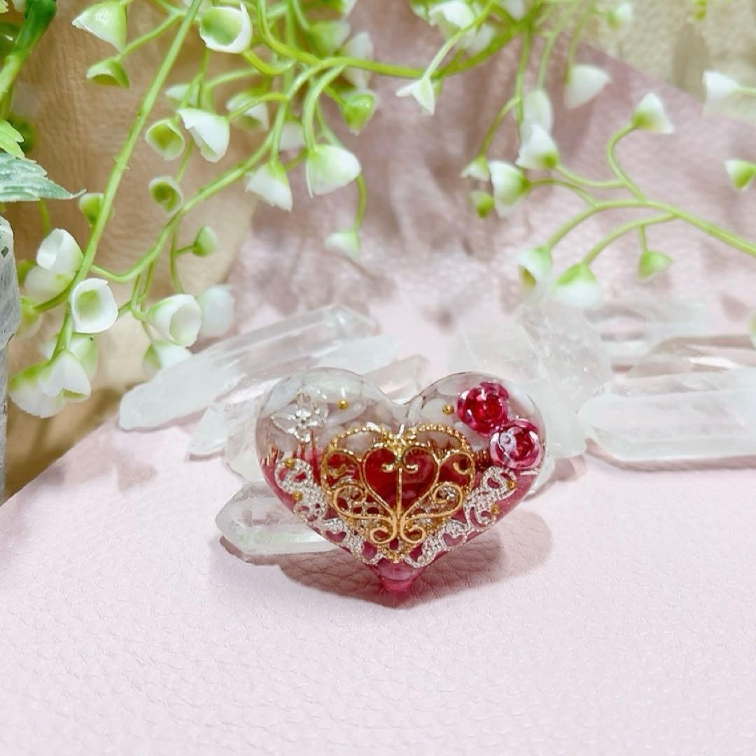 癒しのオルゴナイト❤️ミルキークンツァイト＋ロードナイトのハート型♡