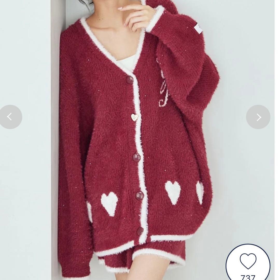 gelato pique ラメフェザーカーディガン＆ショートパンツ