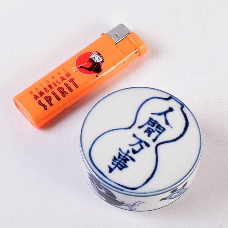 茶道具　清閑寺窯造　染付　人間万事　香合　共箱　V　8369