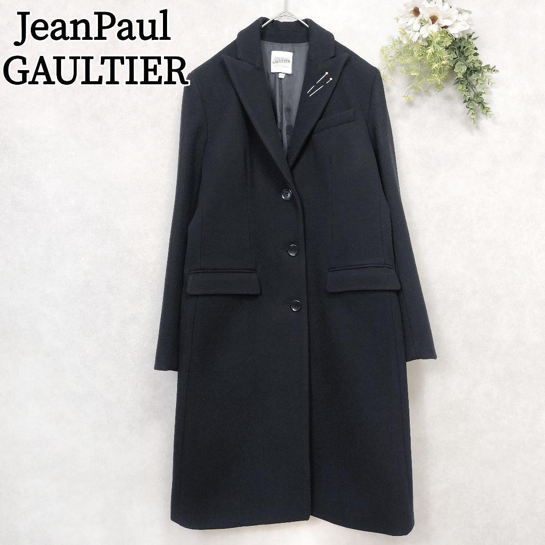 美品✨ジャンポールゴルチエ まち針刺繍 チェスターコート ブラック ウール