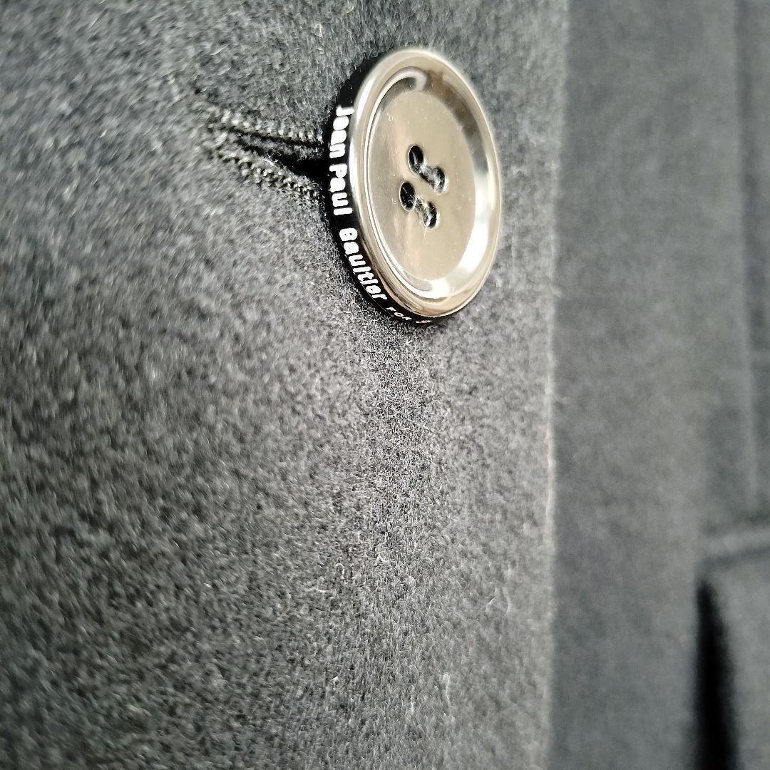 美品✨ジャンポールゴルチエ まち針刺繍 チェスターコート ブラック ウール