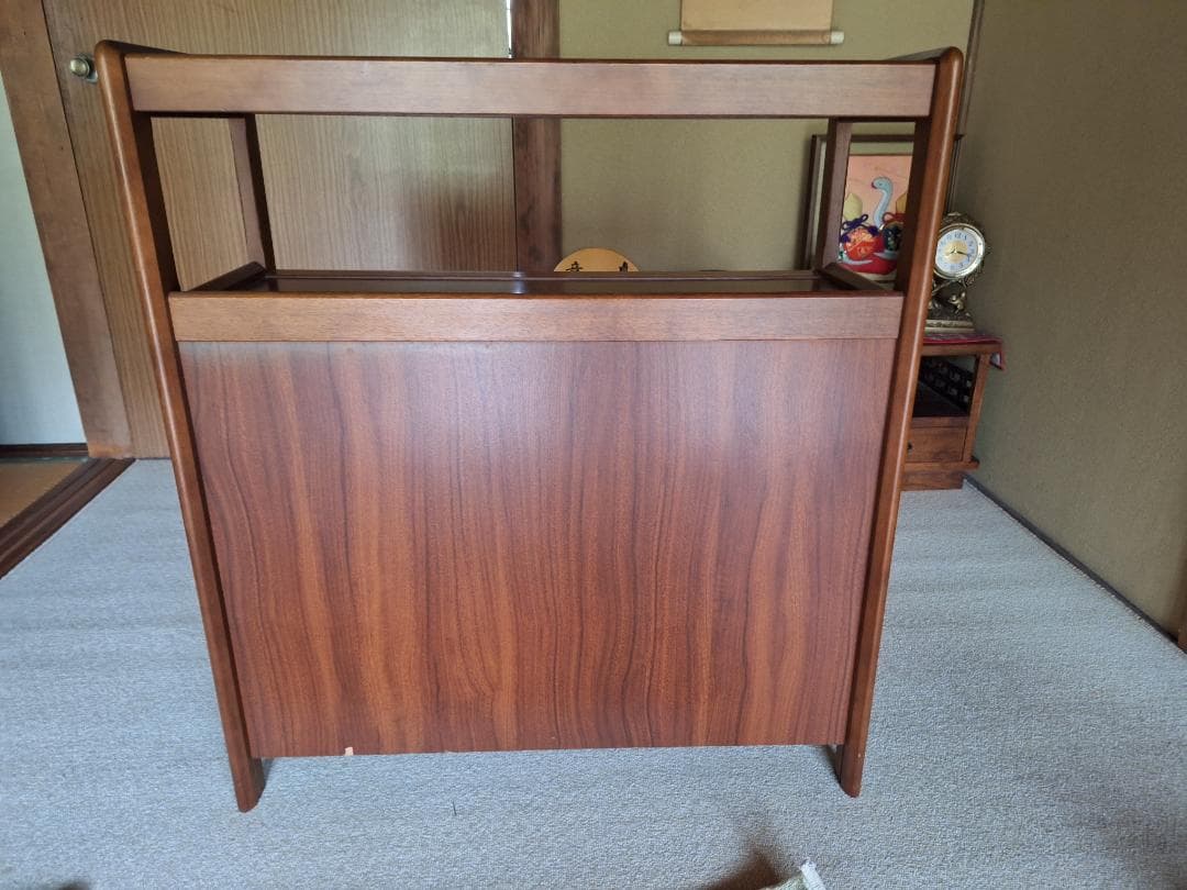 美品！Karimoku カリモク家具 木製 電話台 キャビネット 飾り棚