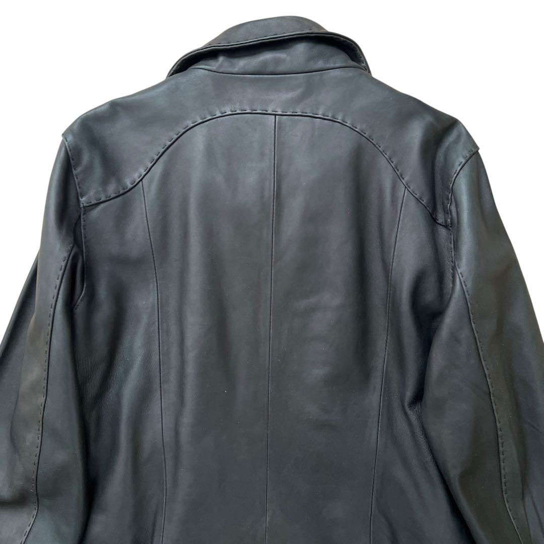 RETRO GRADE　ハイネックレザージャケット　シングルライダース　羊革　L