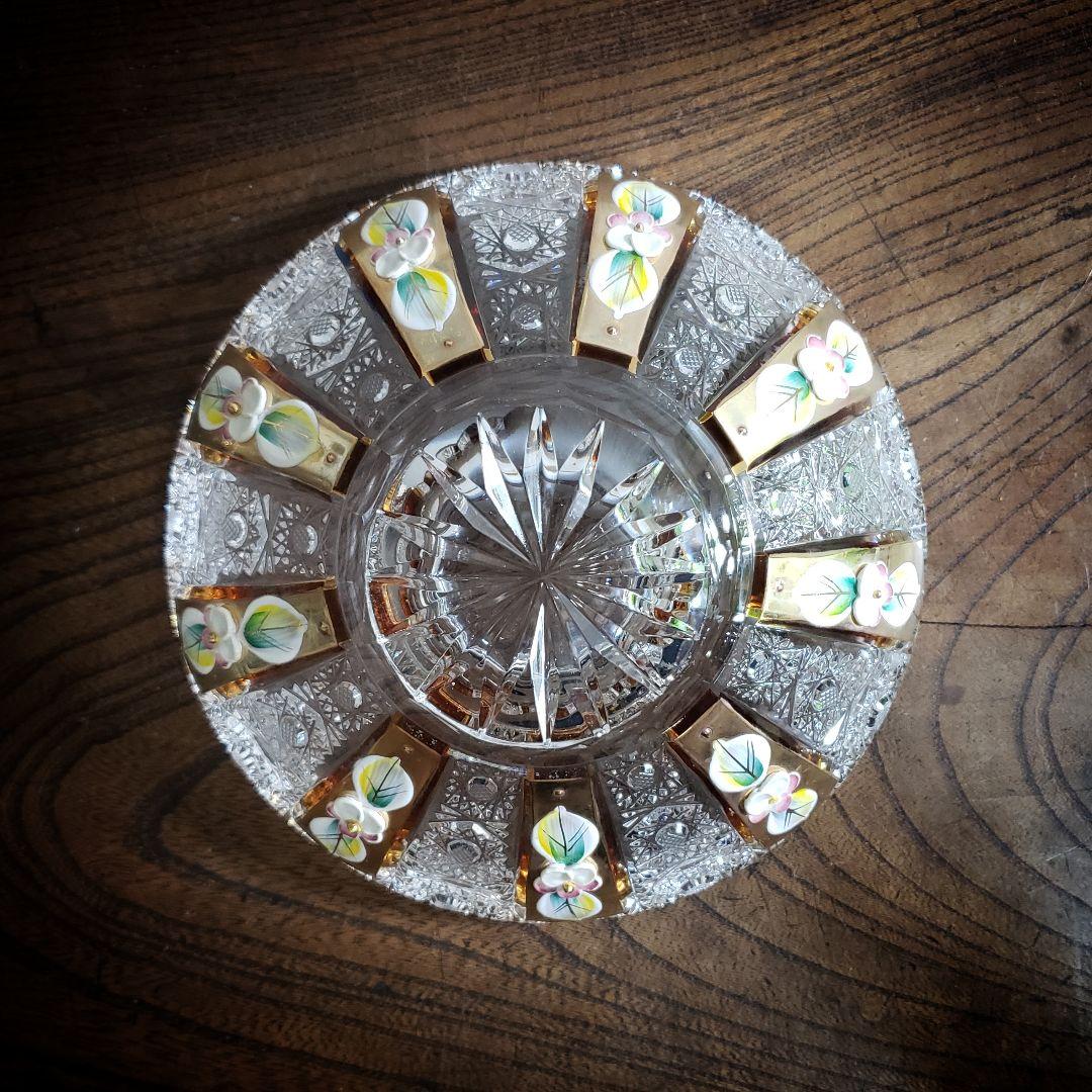 チェコ 　ボヘミア　クリスタル　ガラス　ボウル　訳あり　欠け