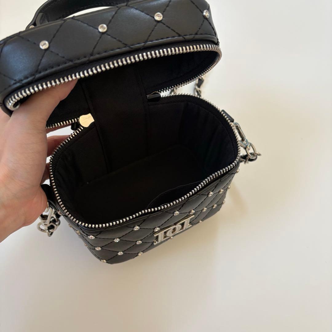 Darich キルティングビジュースクエアミニバッグ BLK