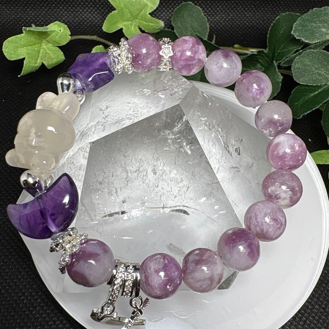 ＊みーにゃん様お取置き12/10　桜瑪瑙うさぎとアメジスト月と星