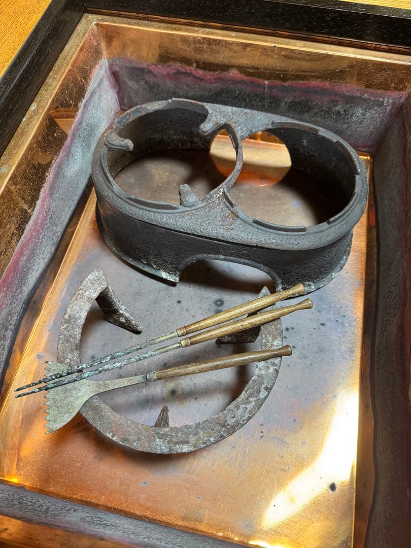 火鉢　囲炉裏　テーブル　アンティーク　古民家家具