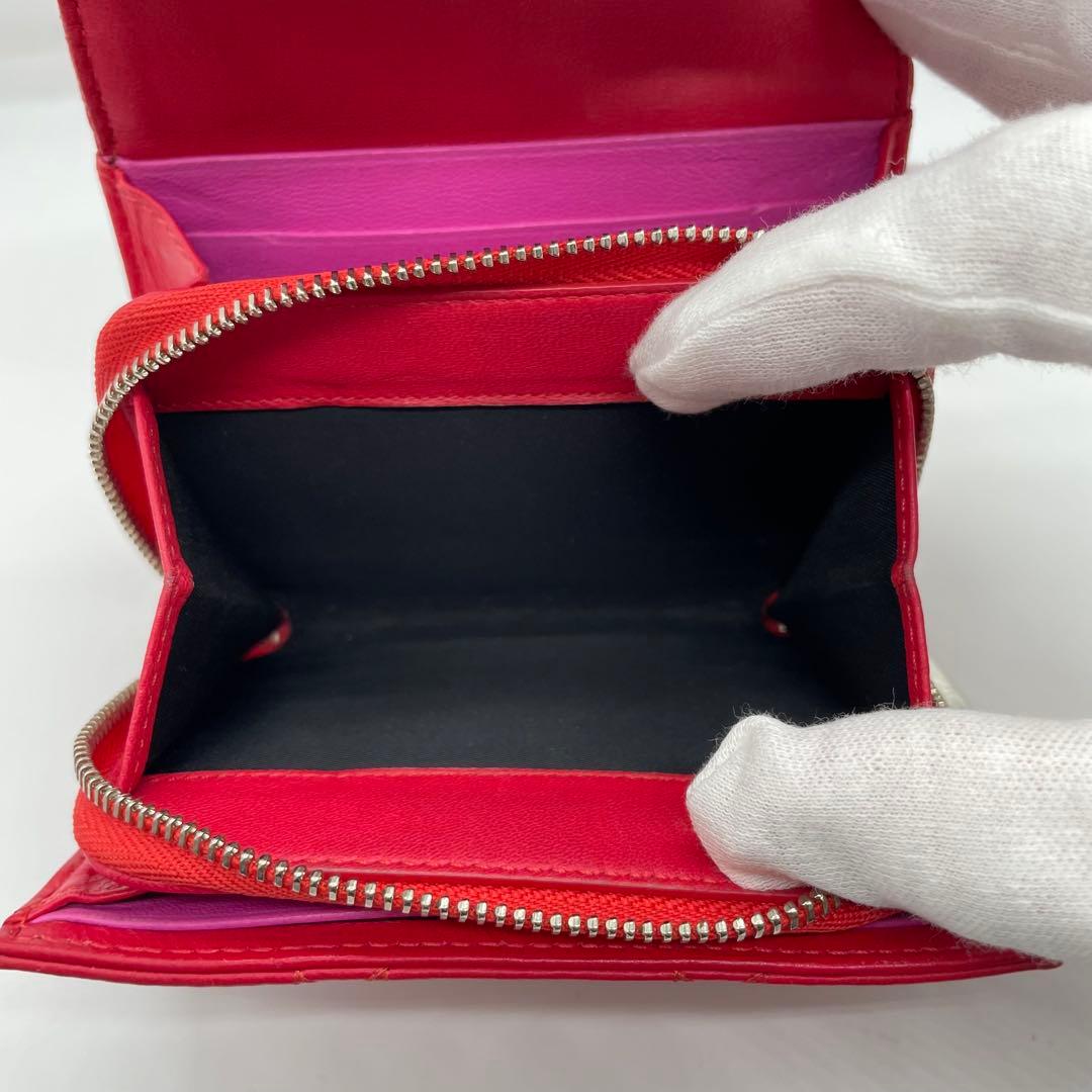 【美品】 DIOR クリスチャンディオール レディディオール レザー 折り財布