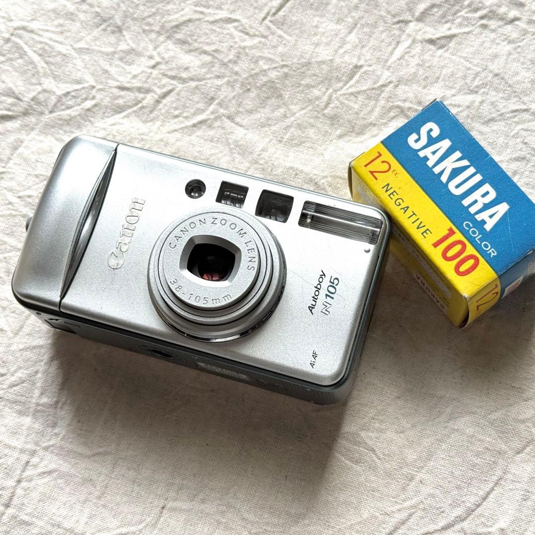 ⌘完動品！ 電池付き、作例あり！ Canon Autoboy N105⌘