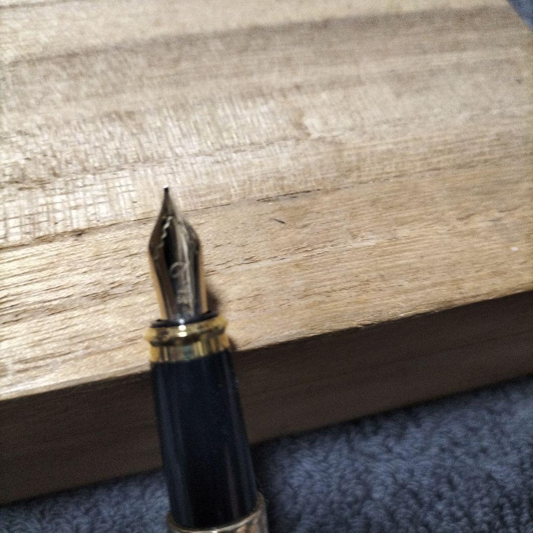 14K シルバー ストライプ模様 万年筆