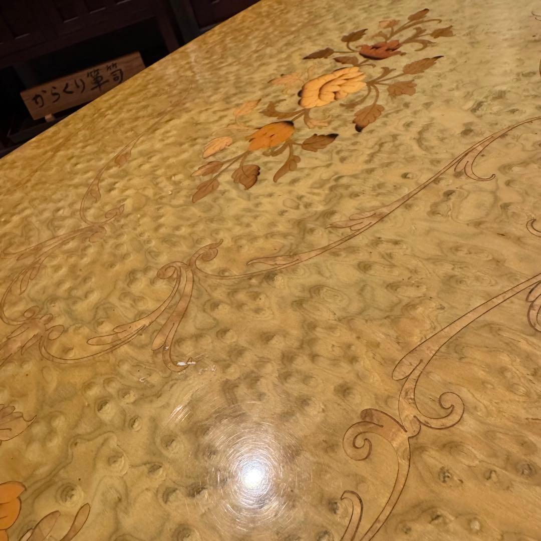 【イタリア製】ボタニカル柄 ローテーブル サイドテーブル 花柄