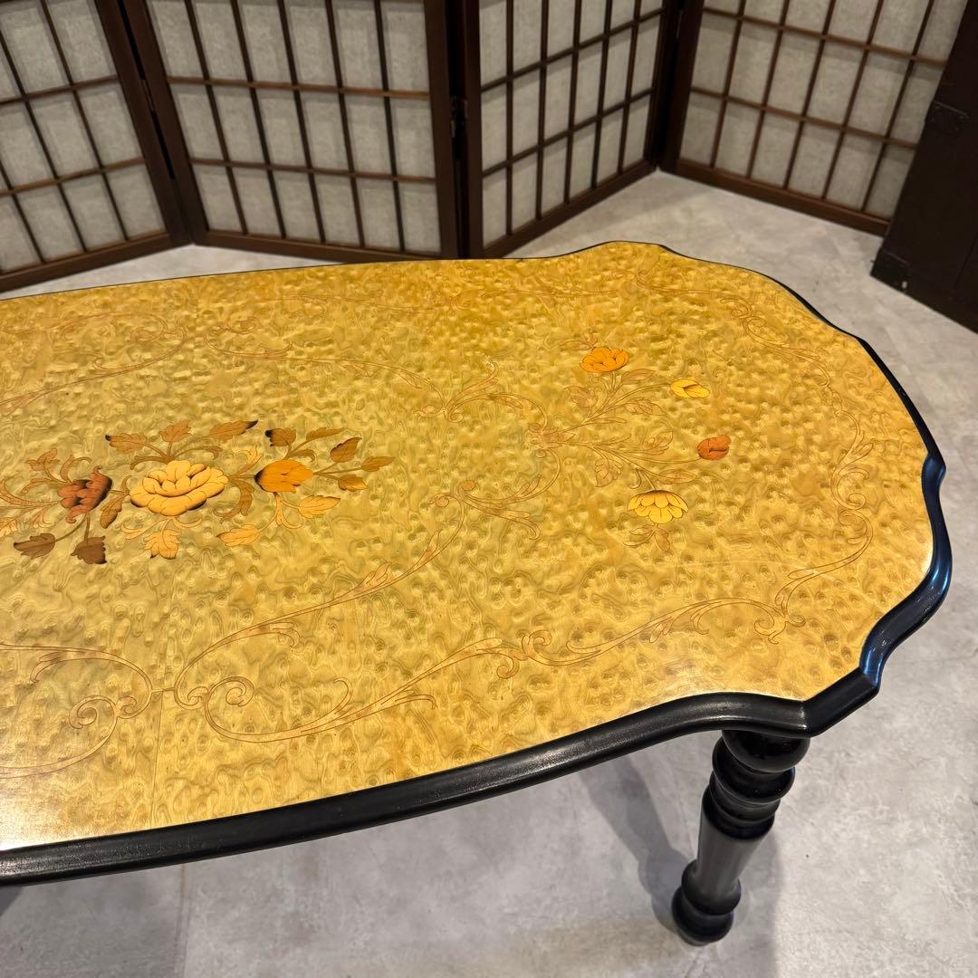 【イタリア製】ボタニカル柄 ローテーブル サイドテーブル 花柄