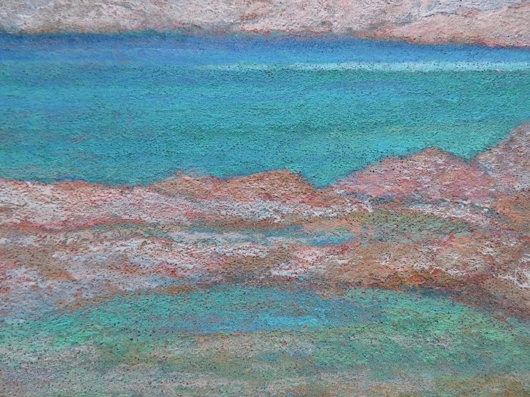 ◆桑原 清明　「白根山湖」　日本画　P10号　日展会友　日展特選　師：山口蓬春◆