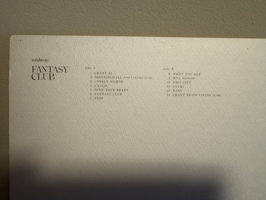 邦楽 FANTASY CLUB LP | tofubeats YOUNG JUJU