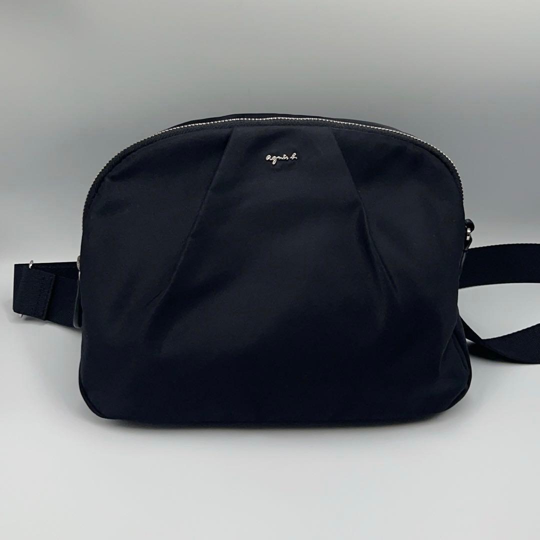 美品✨agnes b.アニエスベー　ナイロン　ショルダーバッグ　黒　ブラック