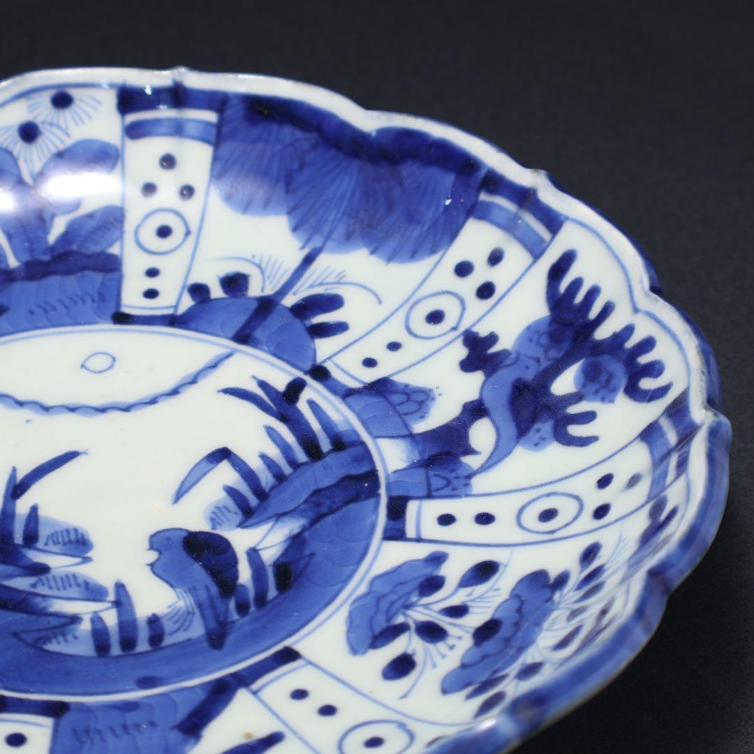 伊万里染付花鳥図七寸皿　∅21㎝　骨董　古伊万里　R0027w2B3