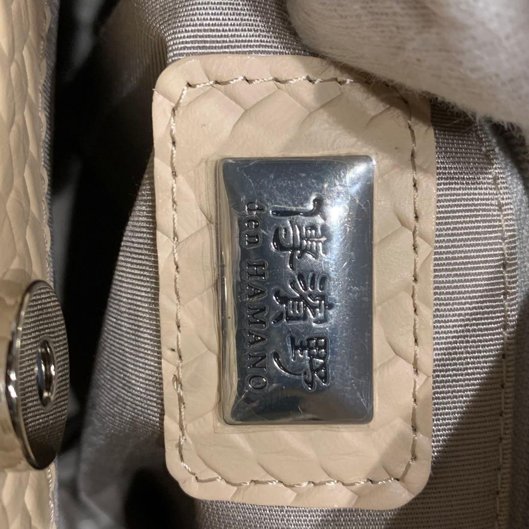 極美品✨傳濱野 プレッソトート ウッドハンドル ハンドバッグ レザー ベージュ