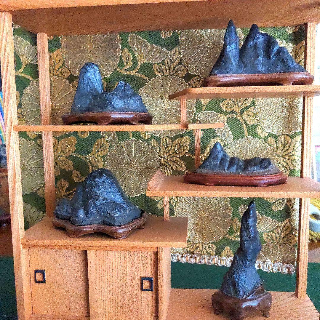 【最終価格】紀州名産　古谷石　棚組五石　飾棚　古谷石５点揃え　水石