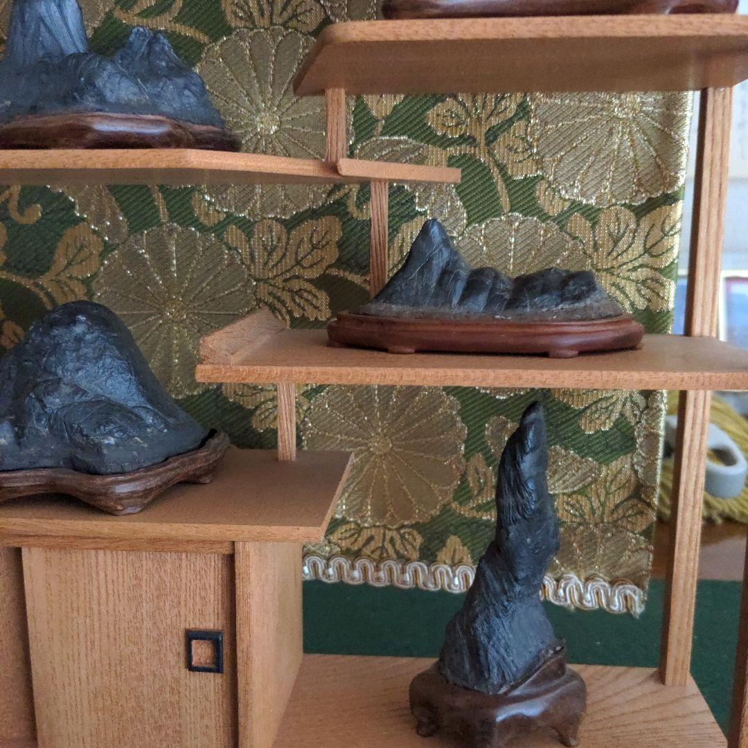 【最終価格】紀州名産　古谷石　棚組五石　飾棚　古谷石５点揃え　水石