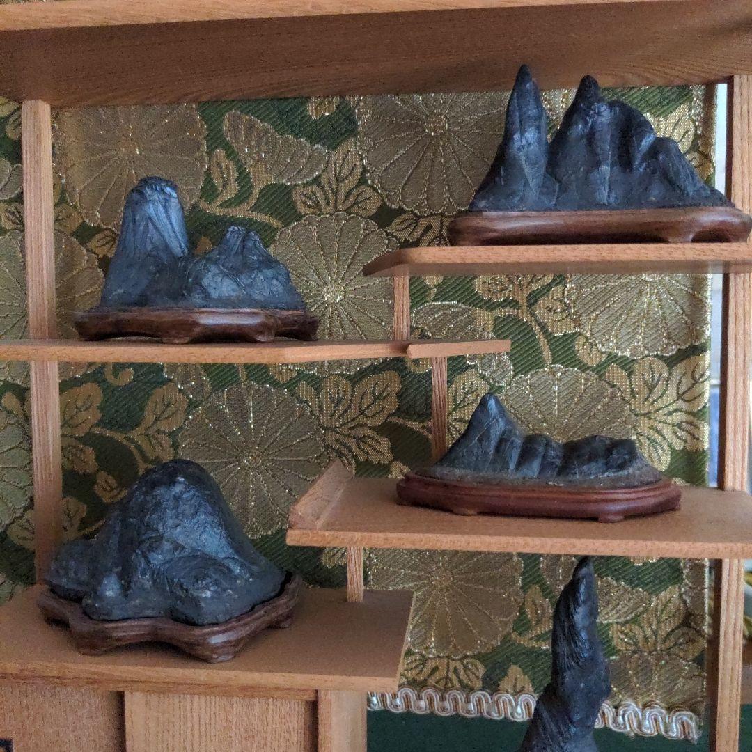 【最終価格】紀州名産　古谷石　棚組五石　飾棚　古谷石５点揃え　水石