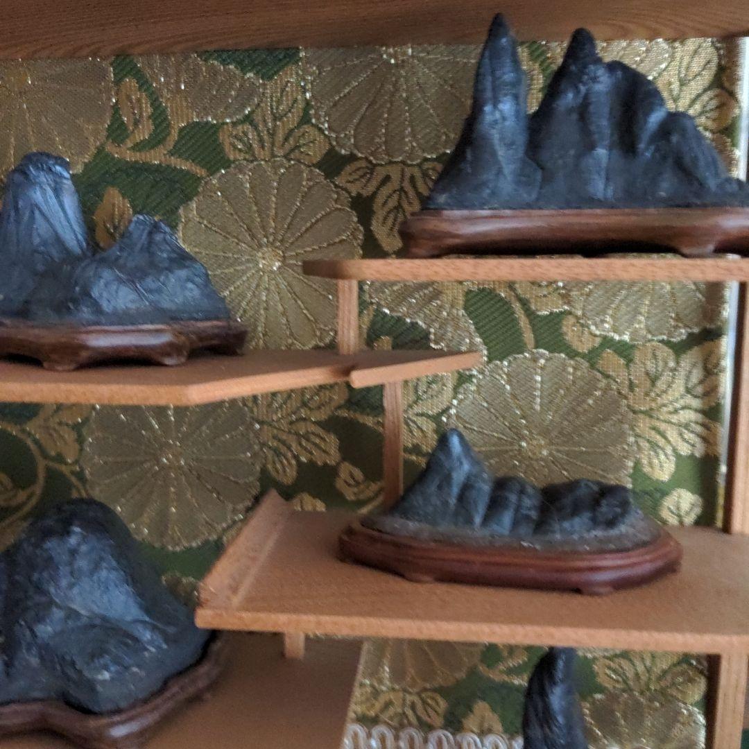 【最終価格】紀州名産　古谷石　棚組五石　飾棚　古谷石５点揃え　水石