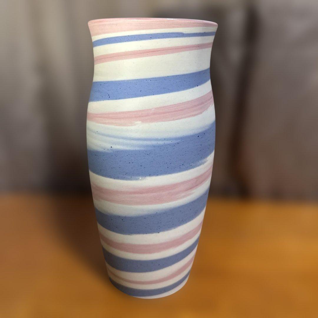 【徳田　順子】徳田八十吉4代目九谷練込つぽ　花瓶　花器