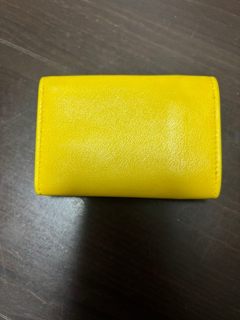 BALENCIAGA ペーパーミニ レザー 三つ折り　イエロー