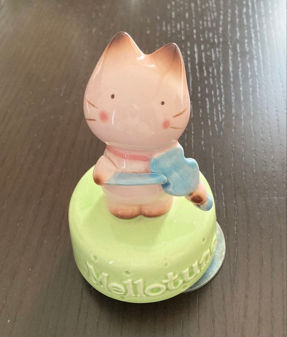 サンリオ メローチューン 陶器 置物 オルゴール 昭和 レトロ 猫