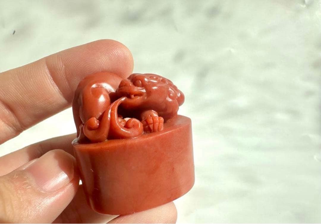 【螭虎】 古獣　美品　高級印材　篆刻　印石　ラオス　印石　水凍