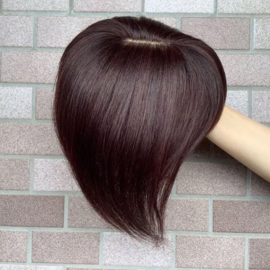人毛100% 総手植 医療用 部分ウィッグ ヘアピース ダークブラウン
