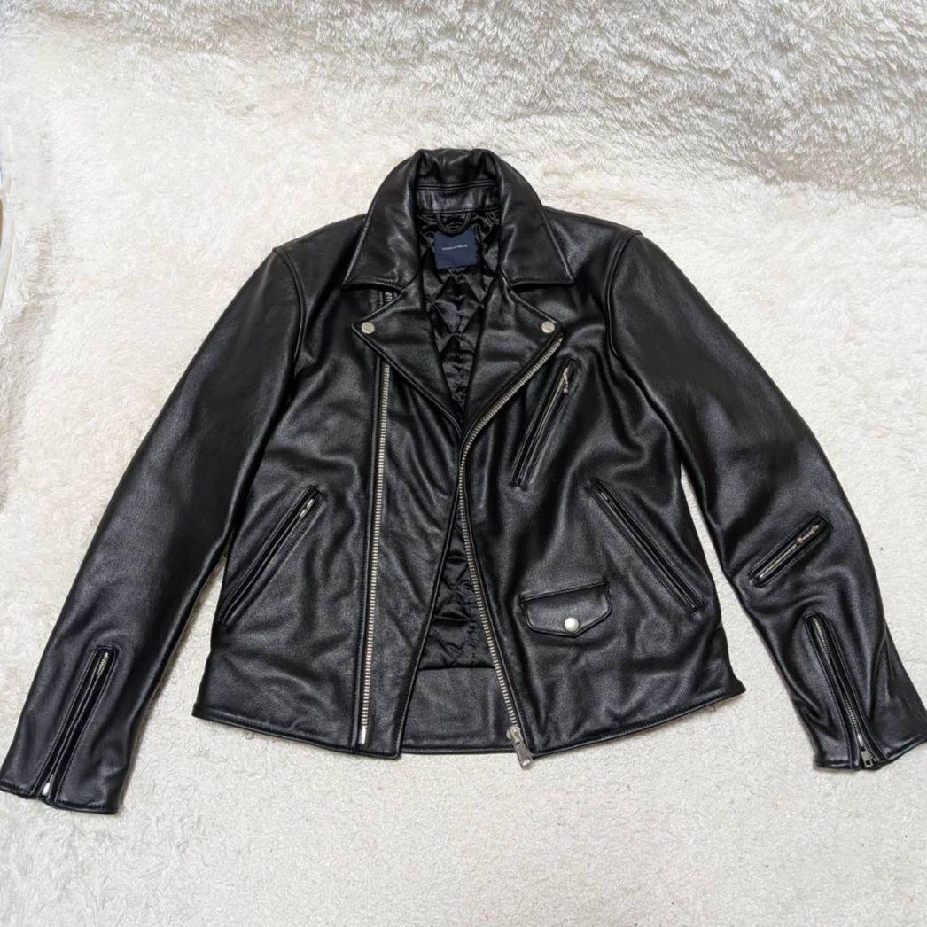 アメリカンラグシー ダブルライダースジャケット 牛革 裏地キルティング✨️