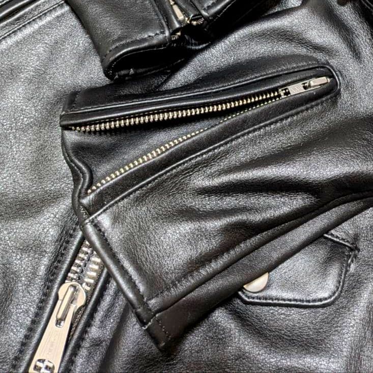 アメリカンラグシー ダブルライダースジャケット 牛革 裏地キルティング✨️