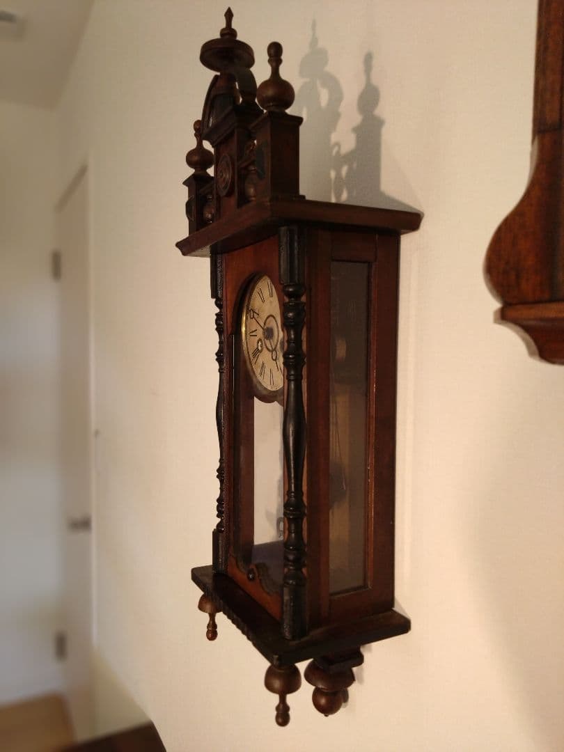 柱時計　ユンハンス　小型スリゲル　ゼンマイ　昭和レトロ　アンティーク　精工舎