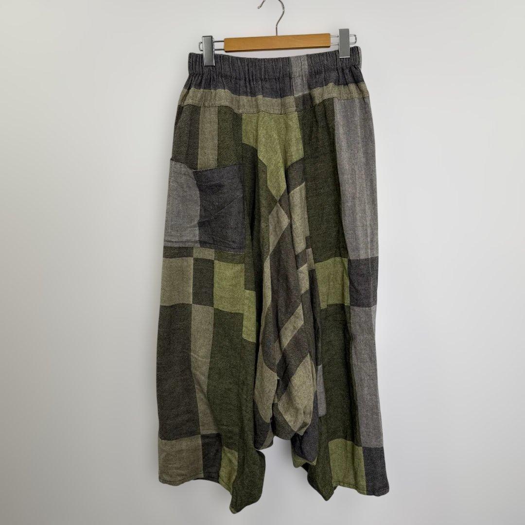 R00731 tamaki niime 玉木新雌　サルエルパンツ　カーキ　グレー