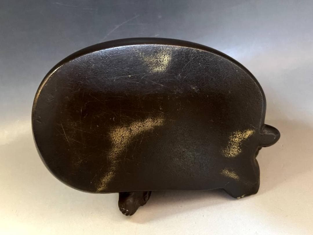 置物■布袋様 古銅製 七福神 布袋さん ほてい神 時代物 骨董品 1.43kg■