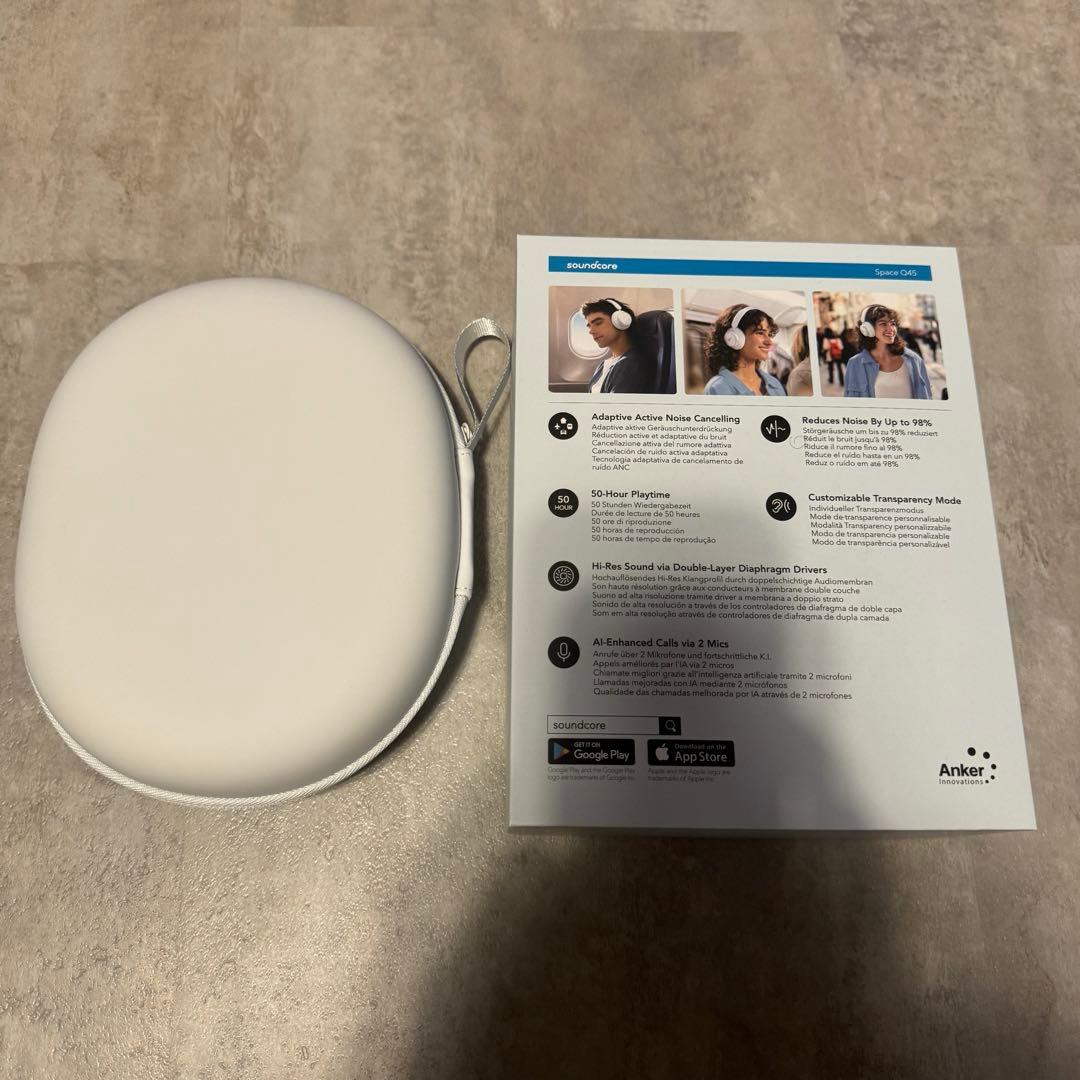 ANKER SPACE Q45 ワイヤレスヘッドセット ノイズキャンセリング　白