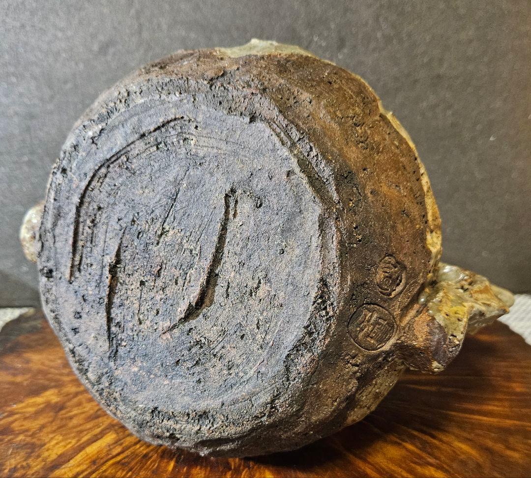 江戸後期～明治時代頃　古萬古　 萬古在銘　双獣耳　灰釉　香炉　壺 花入れ　水指