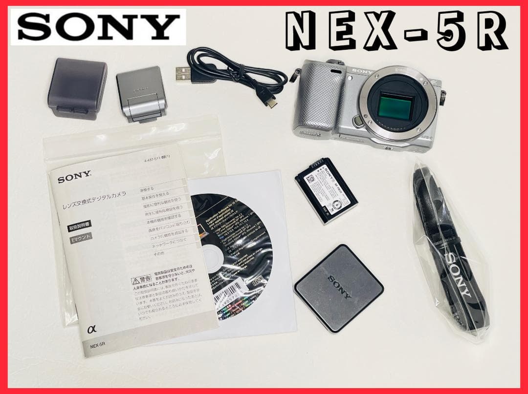 SONY α NEX-5R ソニー シルバー ボディ ミラーレスカメラ 付属品多