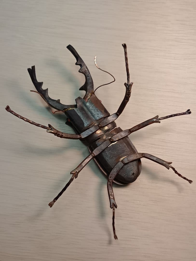 金工ミヤマクワガタ　オブジェ　ペーパーウェイト