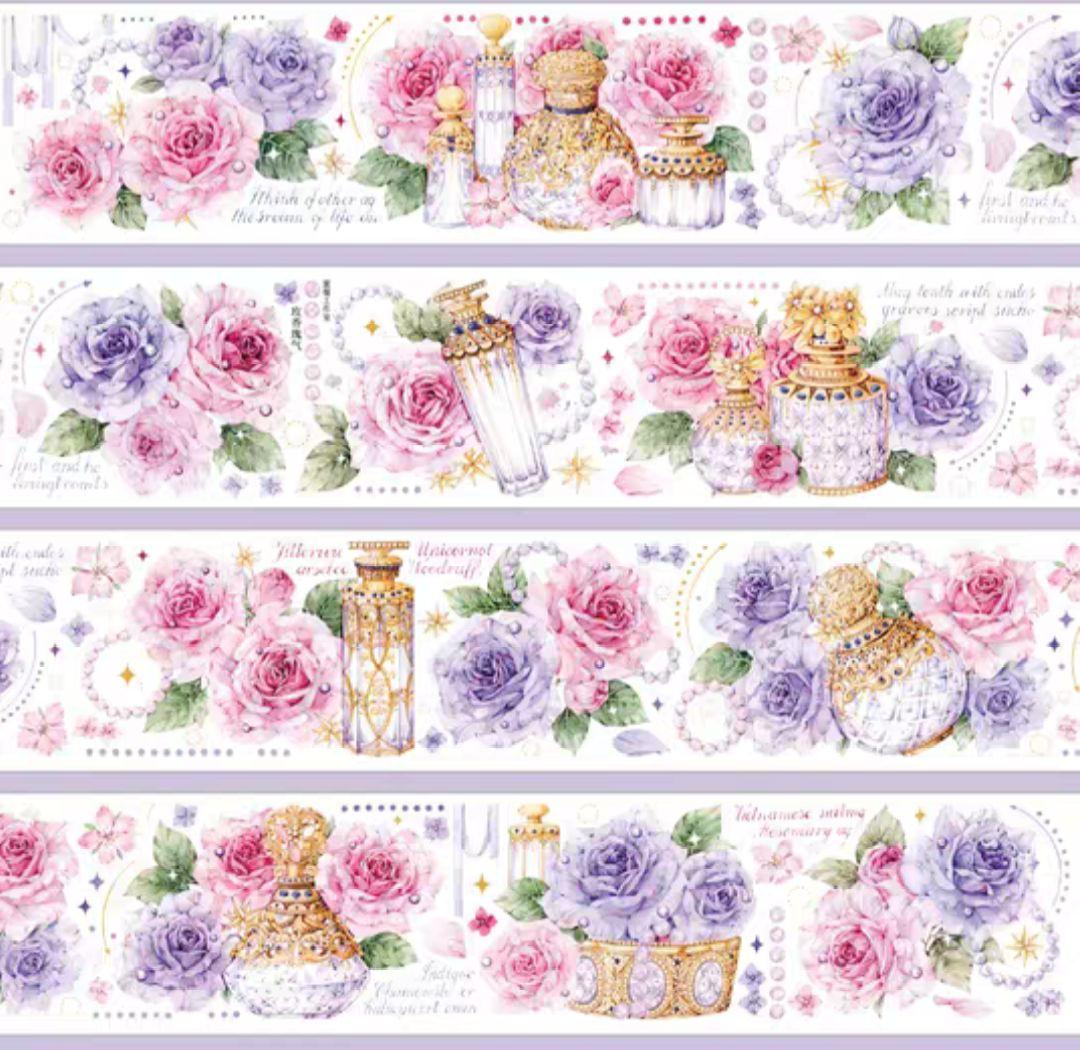 巻売 621★ 海外 マスキングテープ マステ PET 花 装飾 贝壳光