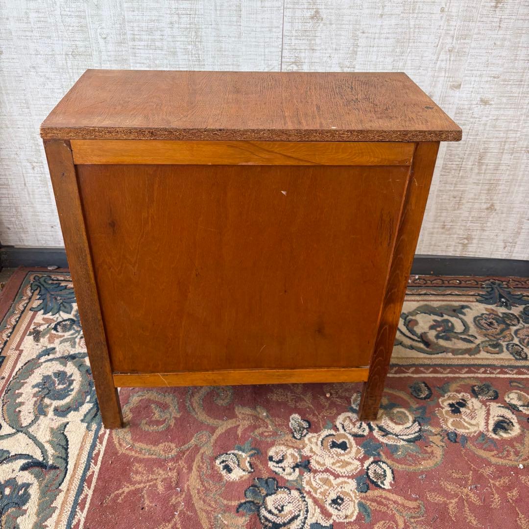 昭和レトロ アンティーク 古家具 無垢材 木製チェスト 4段 タンス 脚付き