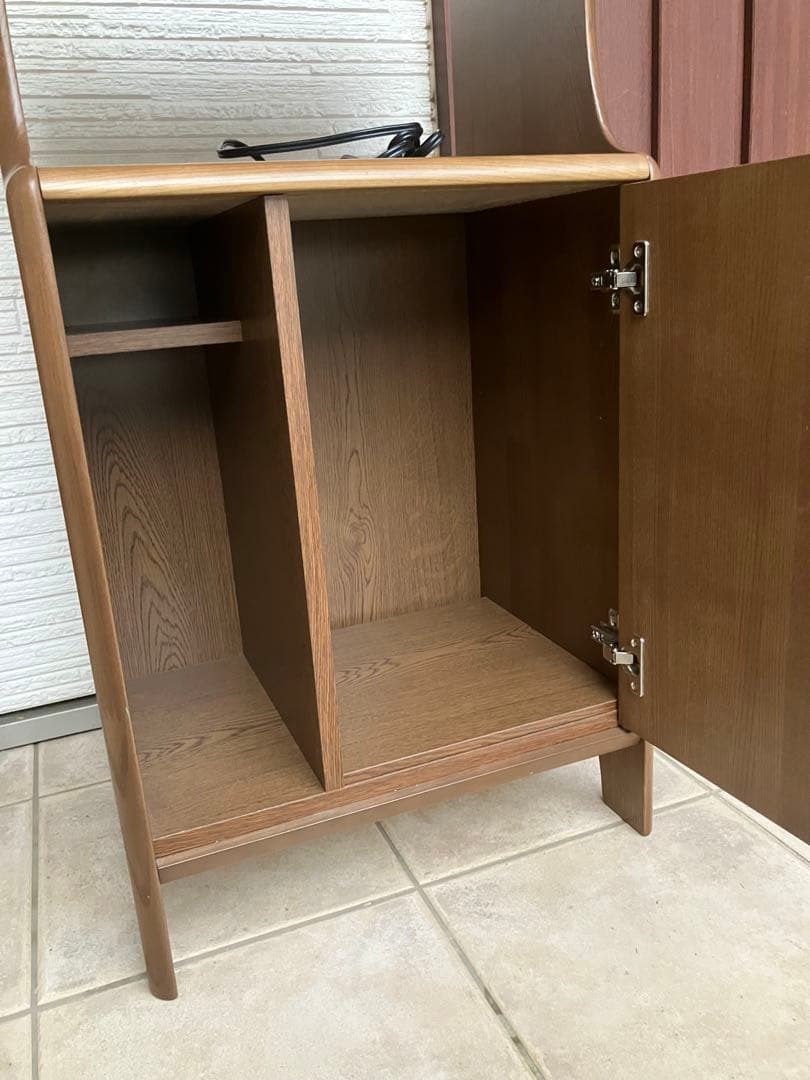 カリモク ◉Karimoku 電話台 引き出し・扉付き収納 コンセント付き