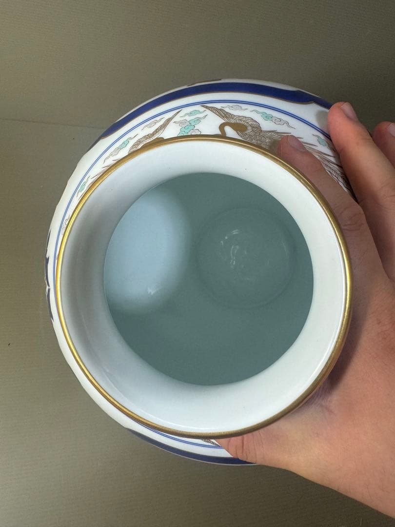 2456 希少　オールド香蘭社 ハイライン 南蛮渡来船  和蘭陀人 花瓶　金彩