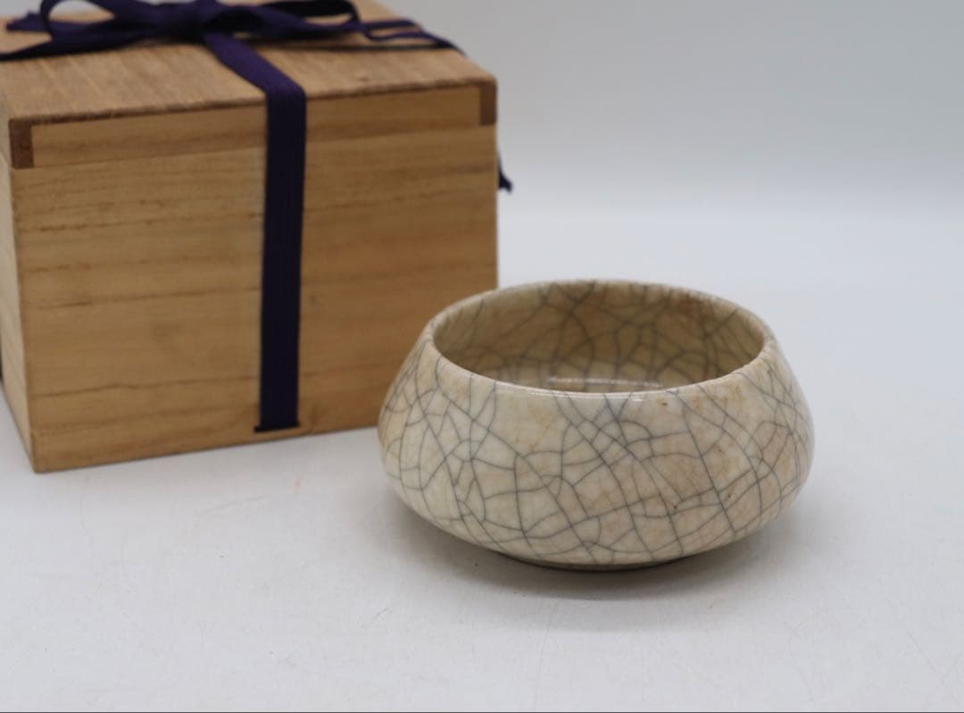 中国　清時代　哥釉香炉　木箱入　送料込み251011