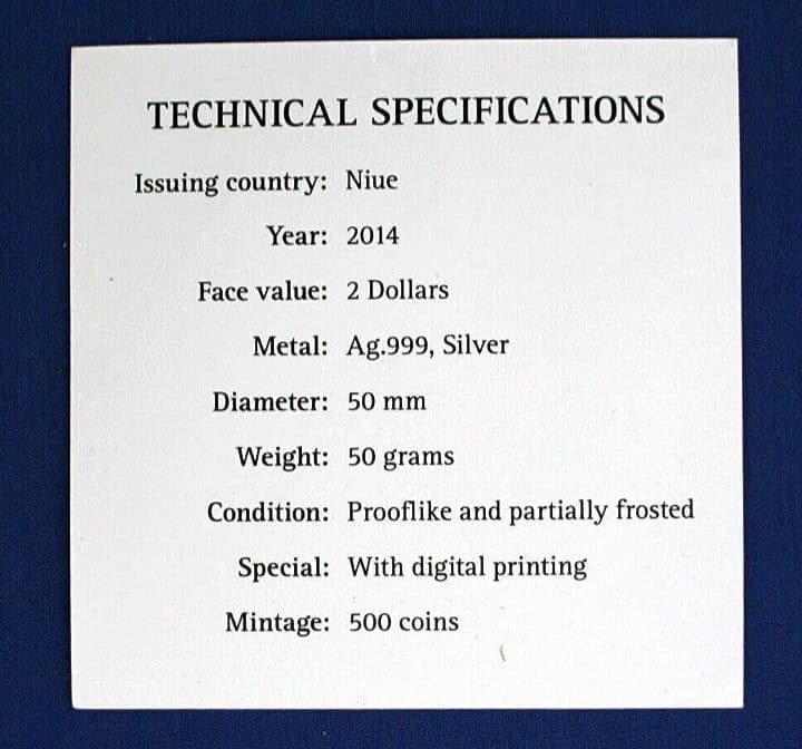 ngc 2014 ニウエ $2 パナマ運河記念日 PL69 世界500枚 銀貨